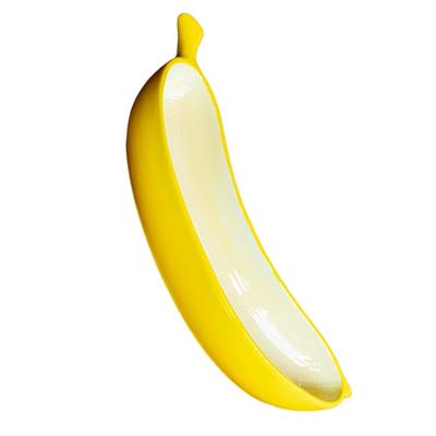 Creative Ceramic Banana Plate High Temperature Fired Microwave Safe Dishwasher Safe Fruit Shaped Dinnerware for Dessert Salad