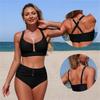 Women's Fashion Solid Color Bikini Two-Piece Swimsuit