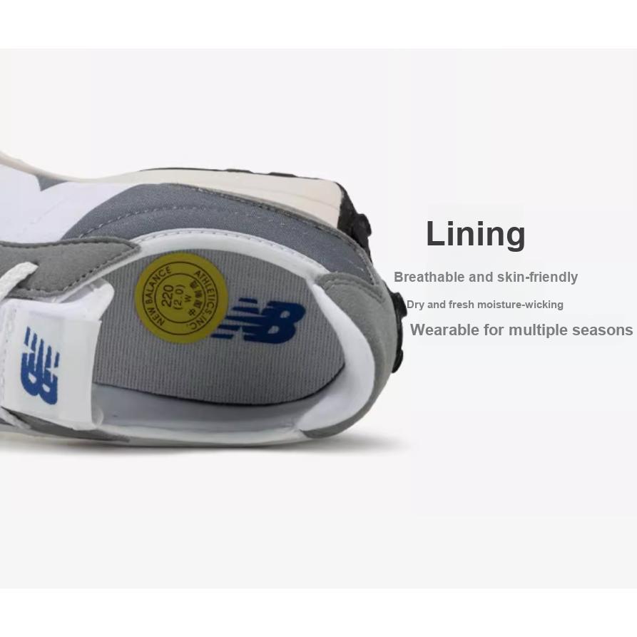 New Balance Nb 327 Comfortable Versatile Low-Top Kids Running Shoes Kids Running Shoes Gray White GS327LAB