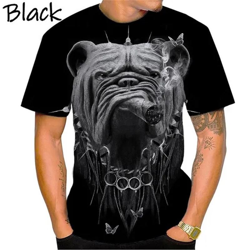 

Боксерська футболка Fierce Bulldog Чоловіча крутий дизайн 3D Футболка Bully Pitbull Print Newyor Personal Tee Harajuku Fashion Streetwear L