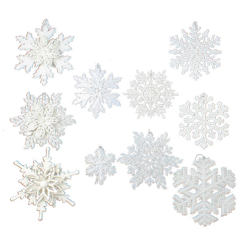Port Christmas White Snowflake Ornaments – Garland & Hanging Decorations for Windows, Trees, and Parties