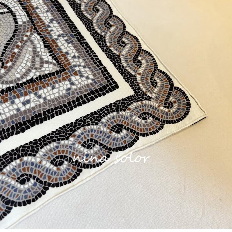 NINA SOLOR Vintage Nomadic Twill Silk Scarf