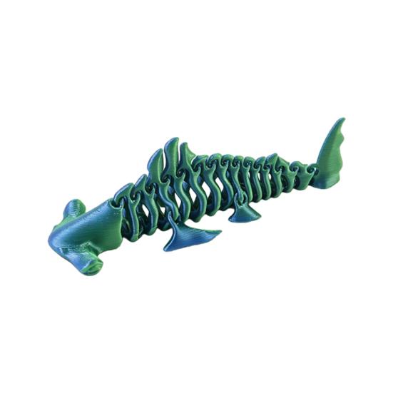 3D Printed Shark Figurine Flexible Fidget Animal Model Articulated Stress Relief Desk Toy