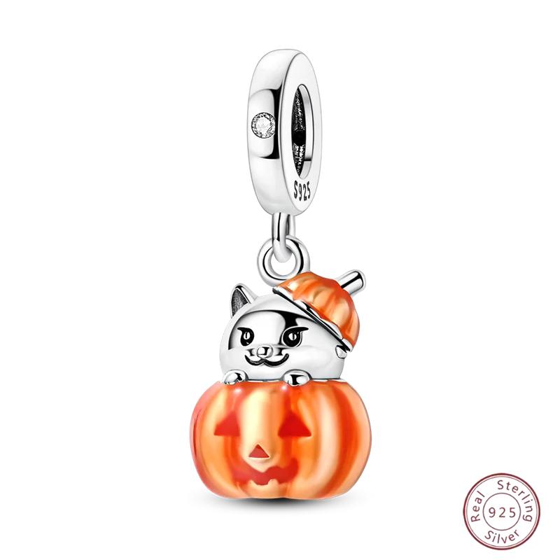 Halloween Charm Copper Poker Card Pendant Beads Black Spade 10-A Royal Flush Red Heart 10-A Charm For Bracelet Woman Jewelry