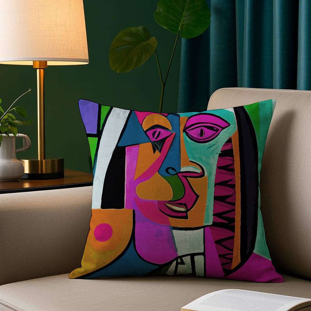 Modern Abstract Painting Pillow Case Short Plush Print Cushion Cover Square Throw Pillow Covers Sofa Home Decor