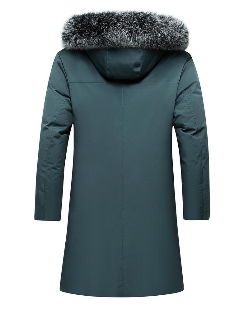 Plus Size Autumn Winter Men's Windproof Hair Collar Jacket Men's Warm Hooded Jacket