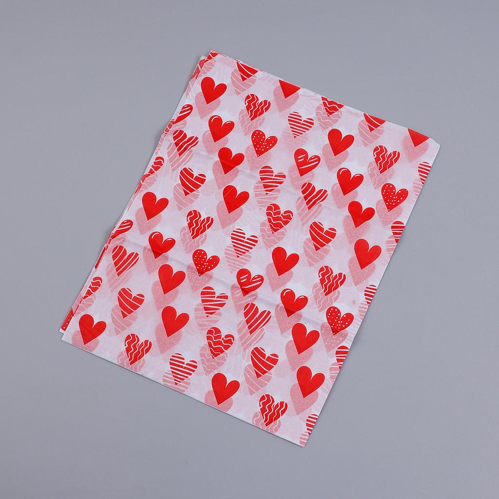 20 Sheets Valentine's Day Tissue Paper Red Love Heart Gift Wrapping Paper Birthday Decor Bridal Shower Party Supplies 50X35 Cm