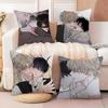 Anime Boys' Love Pillow Case Anti-dustmite Pillow Invisible Zipper Silky Short Plush Sofa Cushion Cover