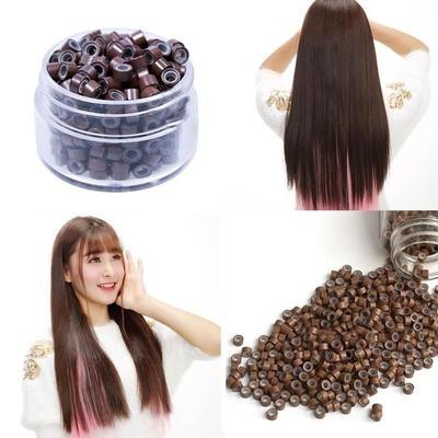 500pcs Silicone Micro Link Rings 4mm/5mm Beads Lined for Hair Extensions