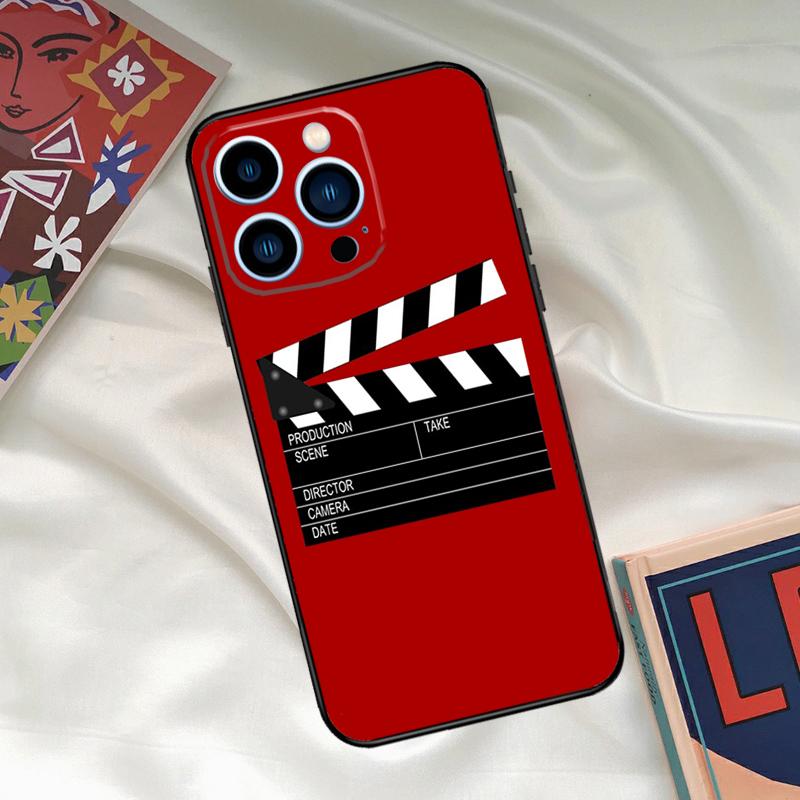 Film Clapperboard Phone Case For iPhone 16 15 14 12 11 13 17 Pro Max 15 16 Plus 13 Mini 16e 17 Air Funda Cover