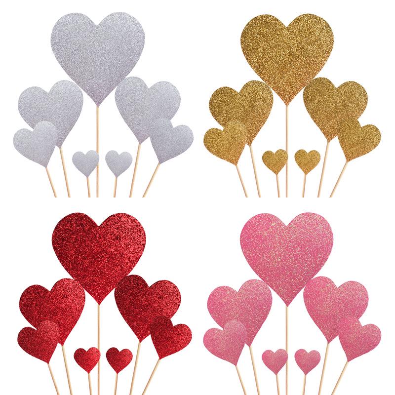 Heart Cake Topper: Bright Red, Perfect for Birthdays, Weddings, and Valentine's Day.