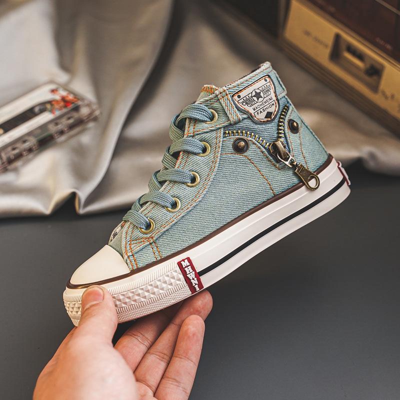 

Взуття для хлопчиків, весняно-осіннє дитяче джинсове парусинове взуття, пансіонки для дівчаток, дитяче взуття для дому 35 синій