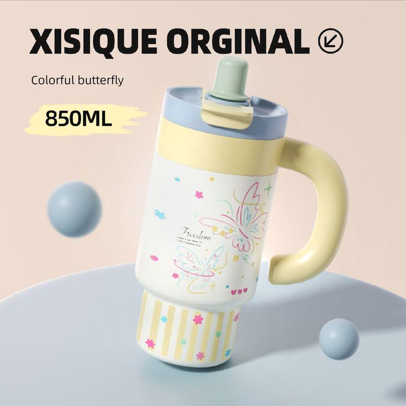 Large-Capacity Thermos Cup for Women, Good-Looking Ice Cup, Portable Car Coffee Cup, Cute Sports Water Bottle, Tea Cup