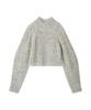 Lily Brown Cropped Knit Top White Women's Mid-Gauge (LWNT245079)