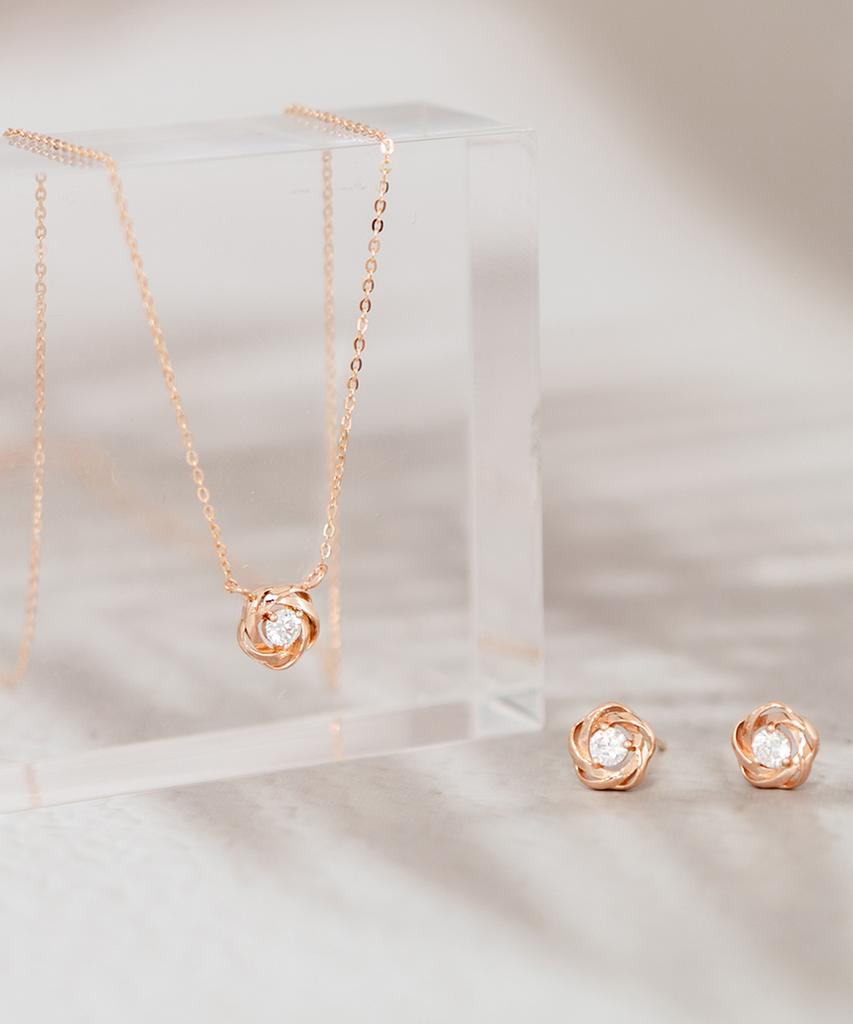 J-Rahel [14K/18K Gold] Rose Necklace