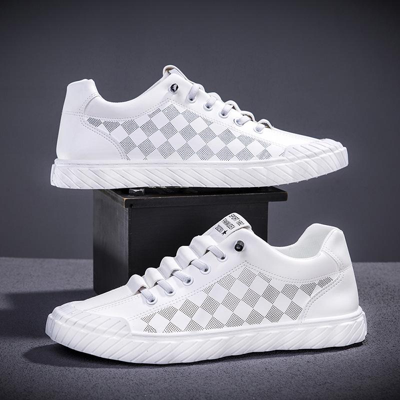 Men's Shoes Casual and Lightweight Shoes Men's Flat-soled Sports Shoes Trendy Breathable Versatile Board Shoes Soft Sole Lace-up Work Men's Shoes