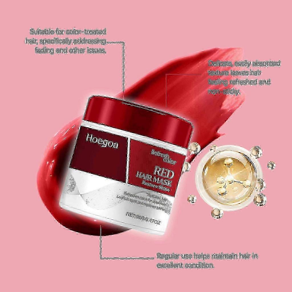 2025 Color Depositing Red Hair Mask Color Boosting Conditioner, Hydrates and Enhances Red Tones for Color-Treated Dyed Hair 90g