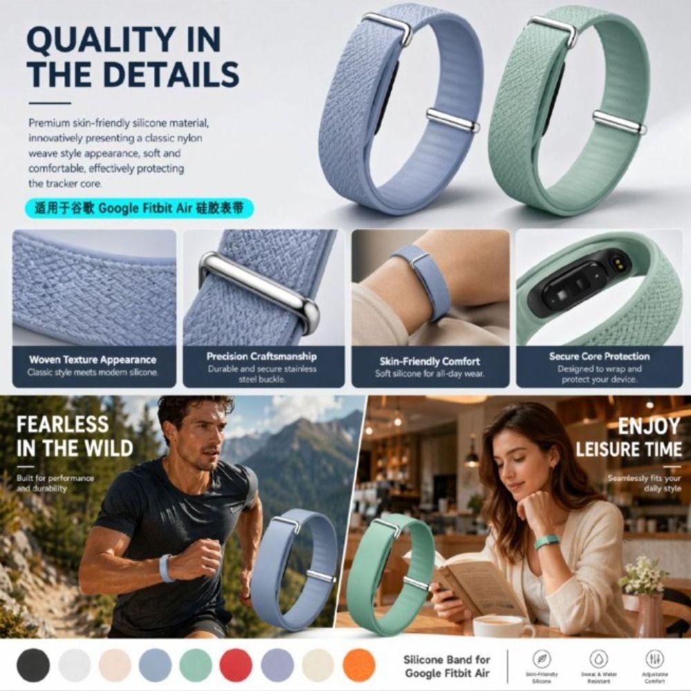 Silikonový řemínek pro fitness tracker Náhradní náramek pro Google Fitbit Air pro muže ženy