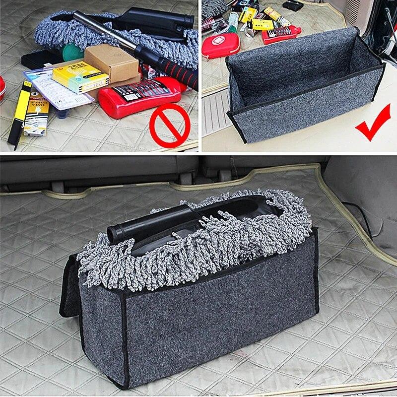 Car Trunk Organizer net pocket handbag holder Soft Woolen Felt Storage box Bag Cargo Tools Tidying Package Blanket Tool Automobi