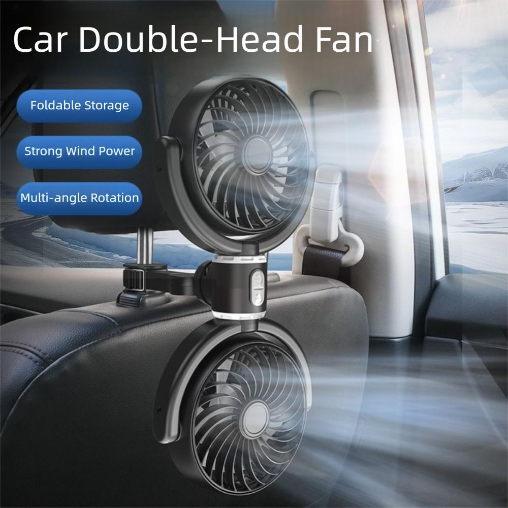 Rotation Cooler Air Fan ABS+PP Double Head Fans New Car Cooling Fan  Car