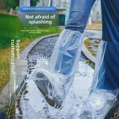 Fundas desechables antideslizantes e impermeables para botas altas para días lluviosos: plástico grueso, transparente y resistente al desgaste para uso en exteriores.