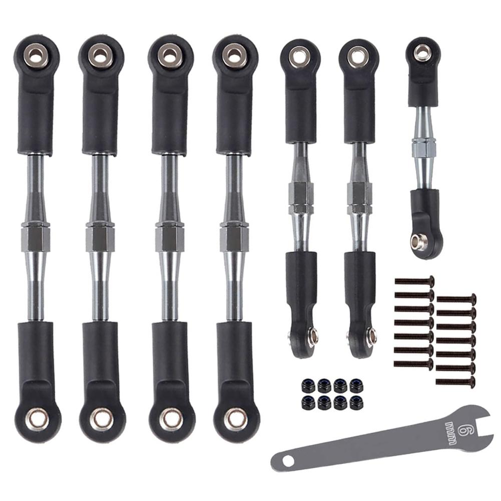 RC Car Aluminum Buckle Arc Chain Upgrade Part for 1/10 Slash 2WD/Stampede 2WD/Rustler 2WD/Bandit 2WD Adjustable Steering Rod