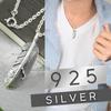 Silver Sv925 Necklace Feather Eagle Feather Bird Necklace Small Silver Pendant Azuki Chain 45cm [EPIC BOLEN] Men's