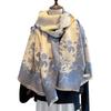 Autumn and Winter Landscape Classic Print Thickened Warm Women's Shawl Imitation Cashmere Skin Friendly Short Fringed Scarf