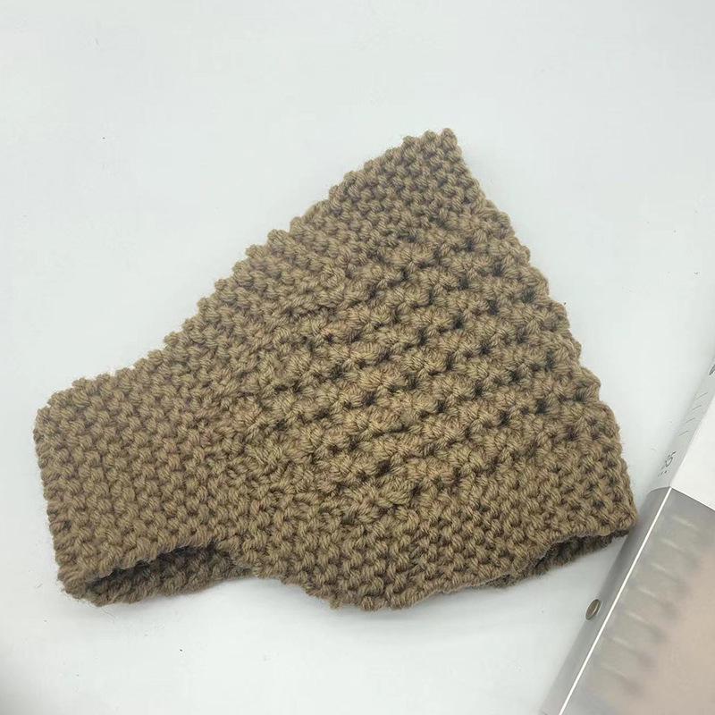 

Шерстяная широкополая шляпа-повязка на голову - теплый осенне-зимний вязаный головной убор и платок, аксессуар для волос