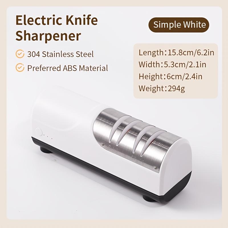 Electric Sharpener Home Whetstone Gadget Kitchen Knife Blade Tool Multifunctional Fully Automatic Rechargeable Mini Quick Sharpener белый