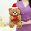 Santa Hat Teddy Bear Plush Toy Cute Cartoon Children Girls Holiday Gift Doll