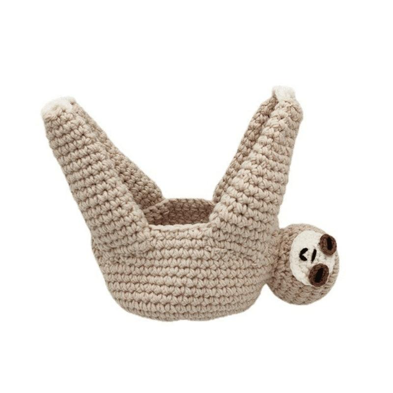 

Cute Plant Holder Knitted Sloths Basket Succulent Planter Handmade Cartoon Sloths Dried Flower Holder Home Decors 1