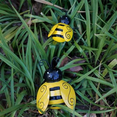 Ornements Bourdon en Fer Forgé Sculpture Artistique Métallique Décorative Cadeau Mignon pour l'Extérieur