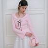 CEST MOIDEW Cest_Lace Ribbon Flare Sleeve Top