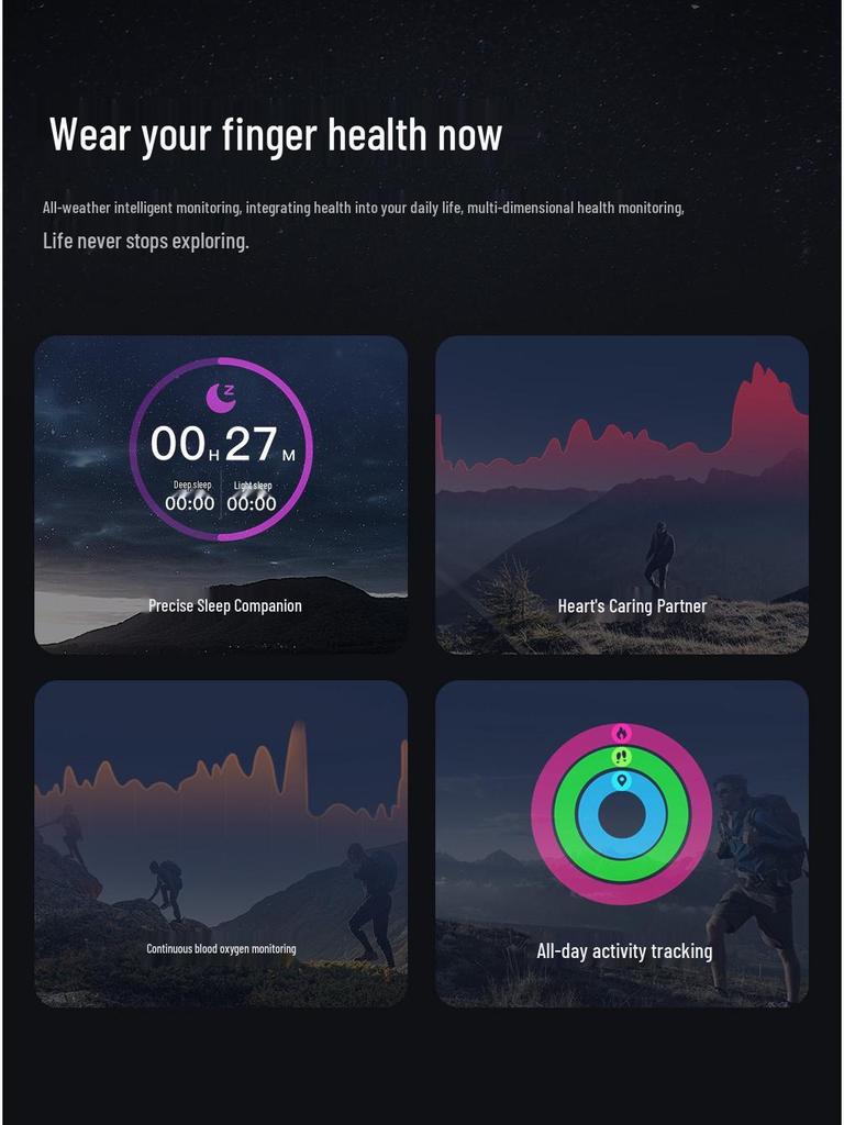 M95 Smart Ring: Heart Rate, Blood Oxygen, Sleep & Stress Monitoring, Health Exercise, Step Tracking.