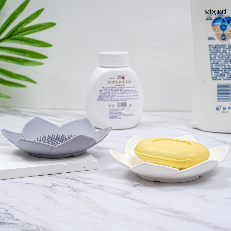 Silicone Lotus Soap Dish - Universal Punch-Free Draining Box for Kitchen & Bathroom