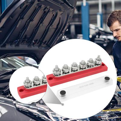 Güç Dağıtım Bloğu 48V DC Bara Kutusu 6 Kutup 300A Bara Akü Karavan Araba Otomotiv İçin