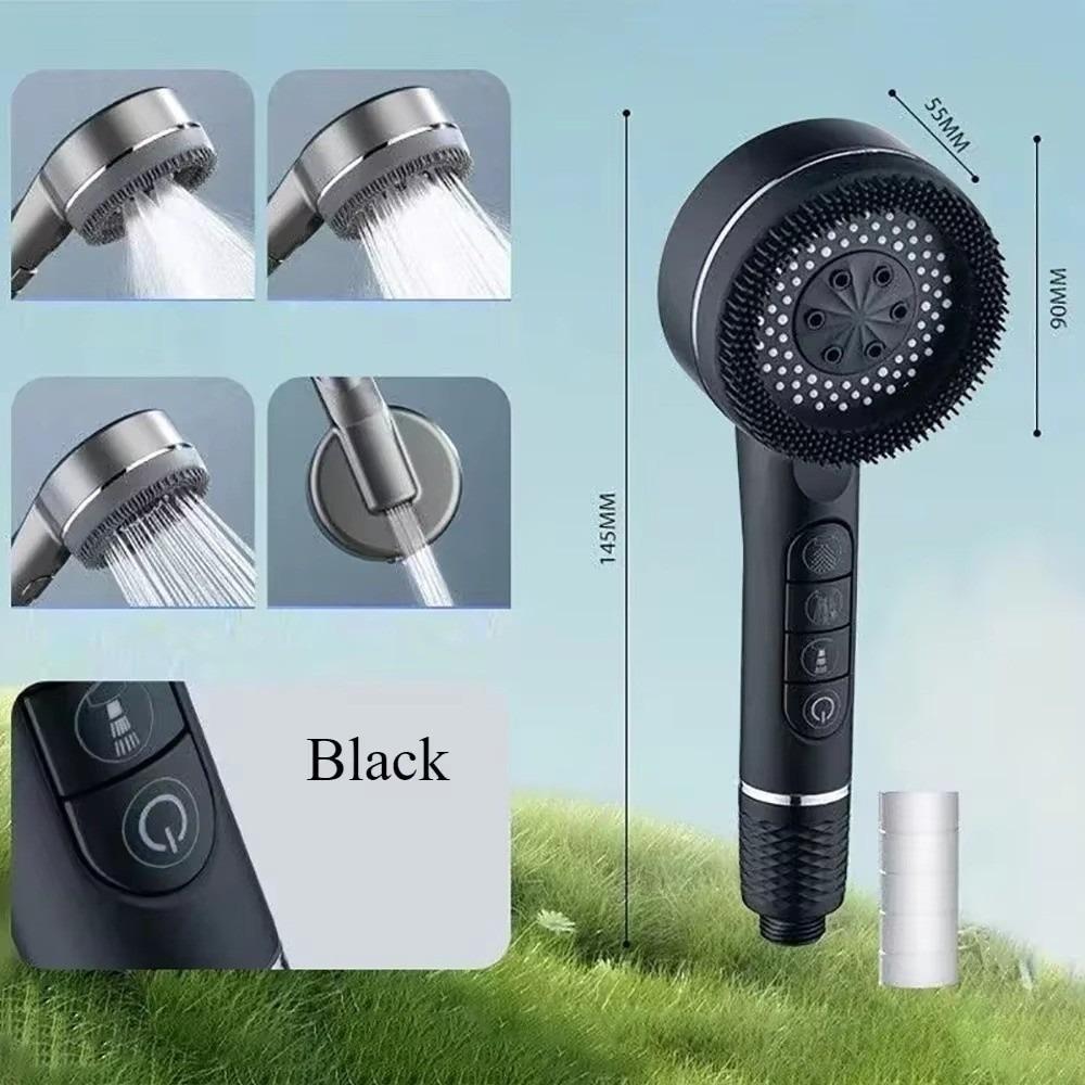 With Filter Shower Head One-Key Stop Water Massage Shower Head Rainfall  Bathroom Accessories