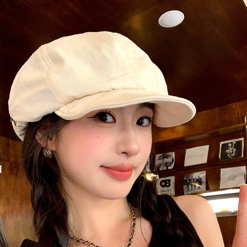 Advance Hat Women's Large Head Circumference Shows Face Small Japanese Artistic Painter Hat Retro Simple Versatile Cloud Beret