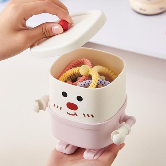 Cartoon Pen Holder Multifunctional Makeup Brush Holder Kitchen Storage Cup Cute Desk Organizer with Lid for Office Home