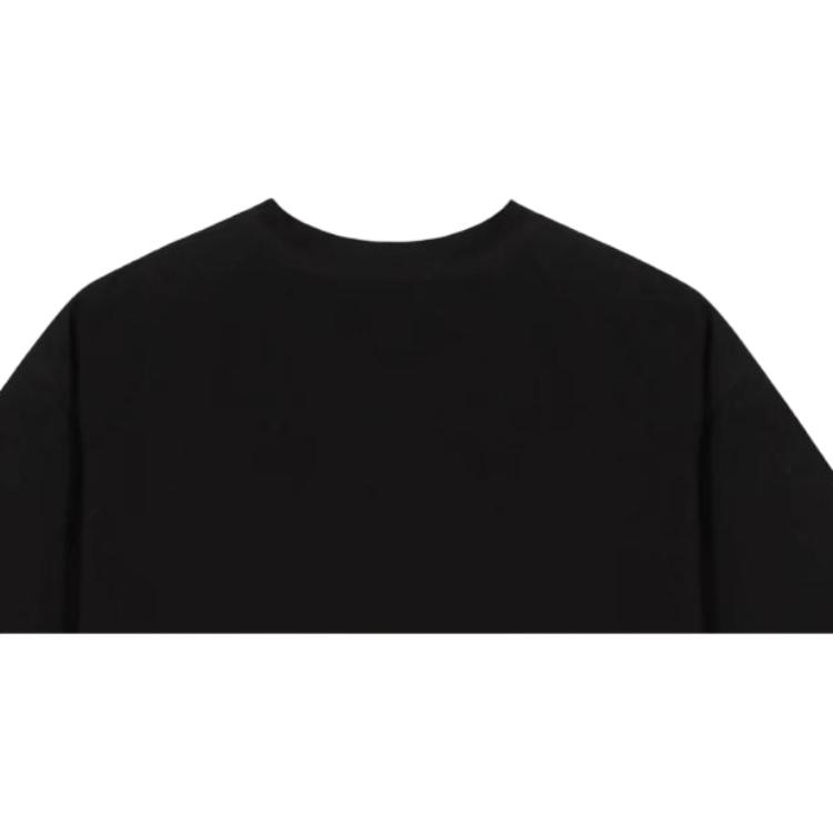 WE11DONE FW24 Beaded Embroidery Solid Color Short Sleeve T-Shirt Unisex Tops Black WD-TT3-24-734-U-BK