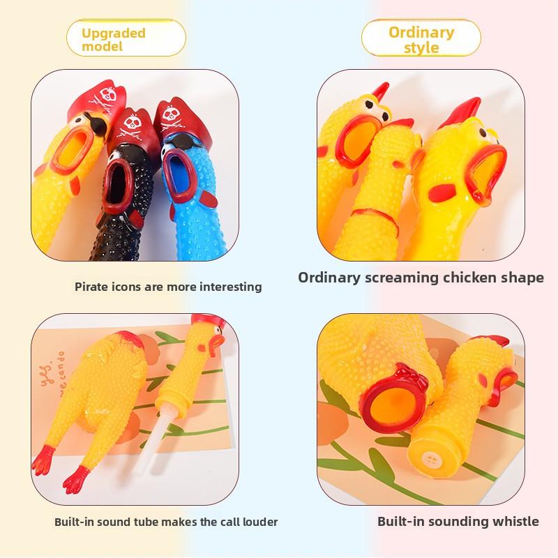 Pet Toy "pirate Chicken" Crying Sound Toy, "chicken Stress Relief Toy", "dog Screaming Toy", "chicken Vocalizing Toy"