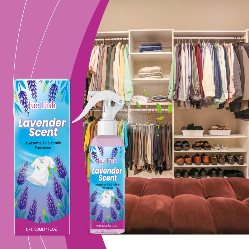 

120Ml Fabric Refresher Spray Odor Eliminator Lavender Scent Anti-Static Formula For Clothes & Linens Gentle On Fabrics