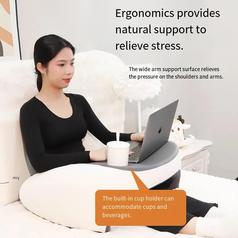 1 Pc Soft Reading Pillow, Arm Rest Lap Desk Pillow for Gaming,Working, Sitting In Floor Sofa,with Removable and Washable Cover