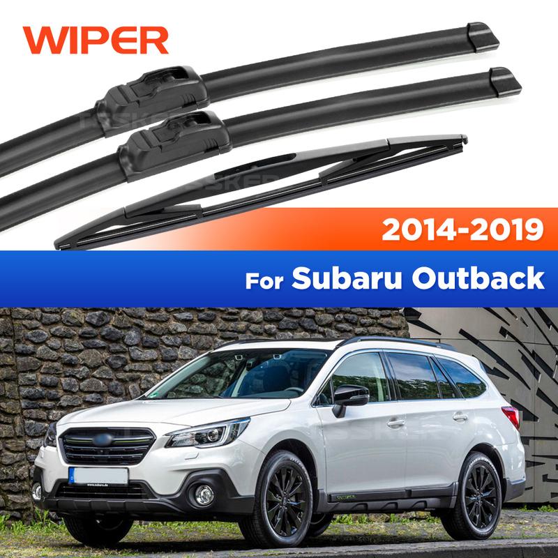 For Subaru Outback MK5 2014- 2015 2016 2017 Wiper Front & Rear Wiper Blades Windshield Windscreen Window Brushes 26"+17"+14"
