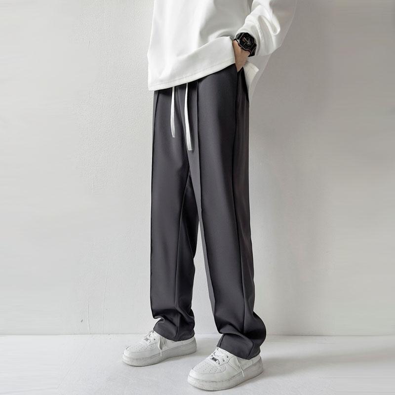 Business Men's Y2K Clothes Black White Hihg Waist Straight Trousers Sweatpants Casual Drawstring Baggy Fashion Suits Pants Harajuku Luxury For Women