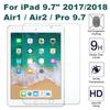 1PCS/2PCS/3PCS Захисне скло для екрану із загартованого скла для iPad 6th 2017 5-го покоління Air1 Air 2 Pro 9.7 2018 Захисна плівка для ipad 5 6