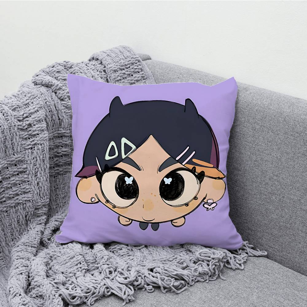 V-ValorantES Chibi Pillowcases Bedroom Living Room Sofa Home Decor Polyester Cushion Cover with Zipper