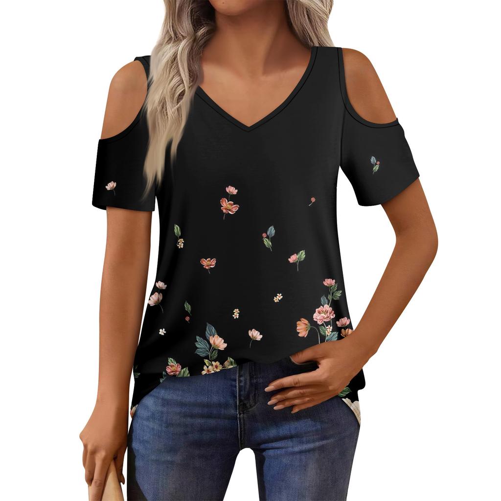 Women's T-Shirt Elegant Casual Shirt Printed Short Sleeve Summer Top Loose Fit