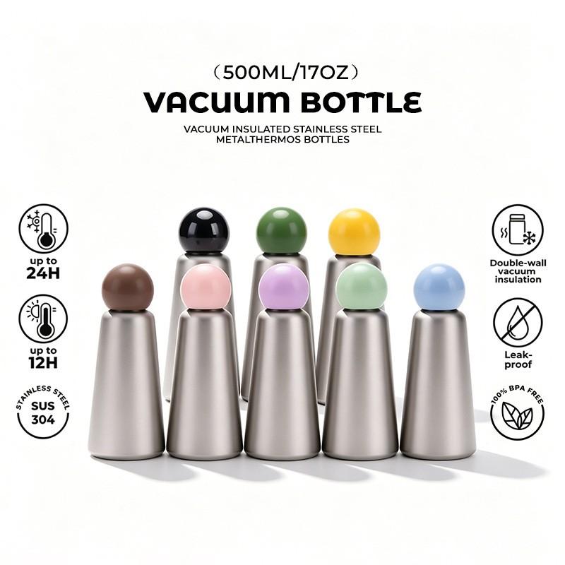 Stainless Steel Vacuum Insulated Travel Mug 500ml Double Wall Cup Students Outdoor Sports Hot Cold Retention